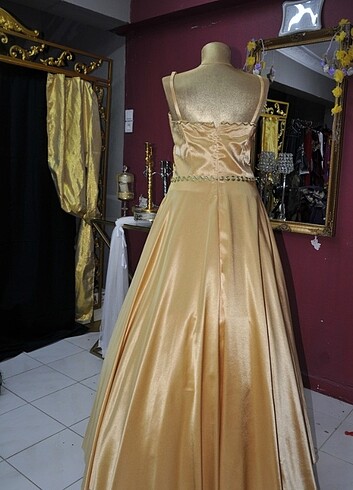 38 Beden altın Renk Kaftan iç elbisesi