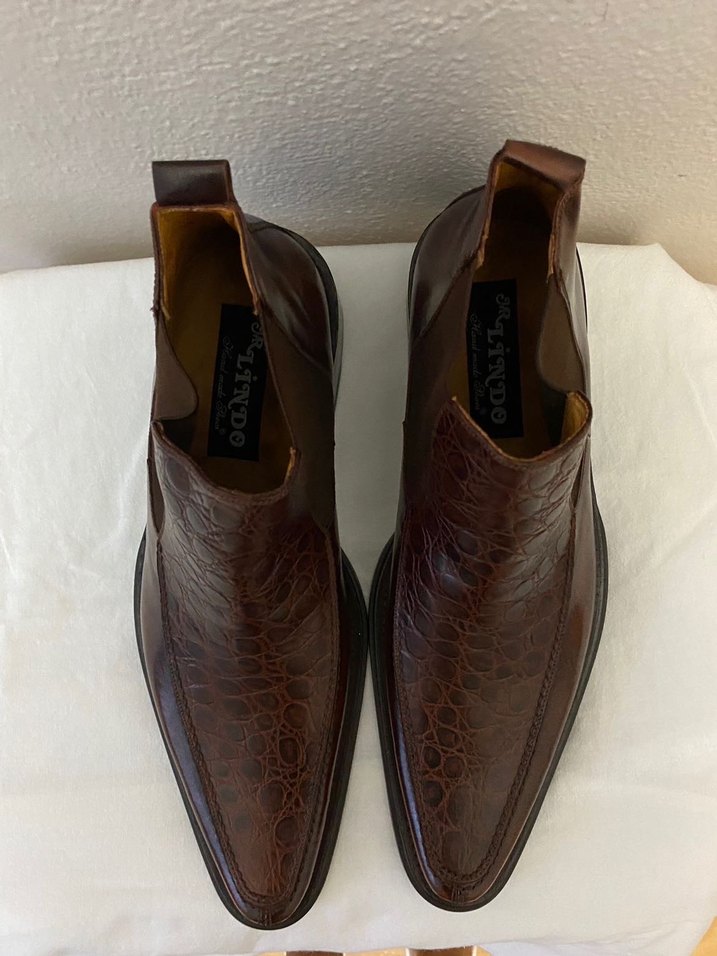 Kahverengi Yılan Desenli Deri Erkek Bot - Görsel 2