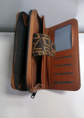 Kahverengi Baskılı Deri Kadın Cüzdanı - Görsel 3