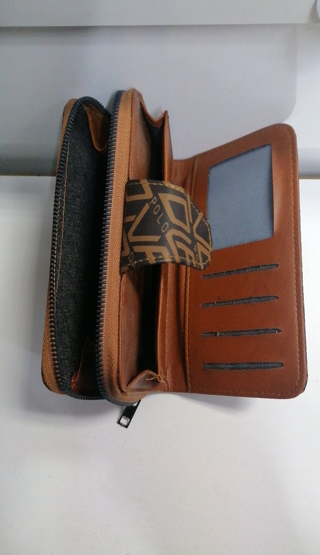 Kahverengi Baskılı Deri Kadın Cüzdanı - Görsel 3