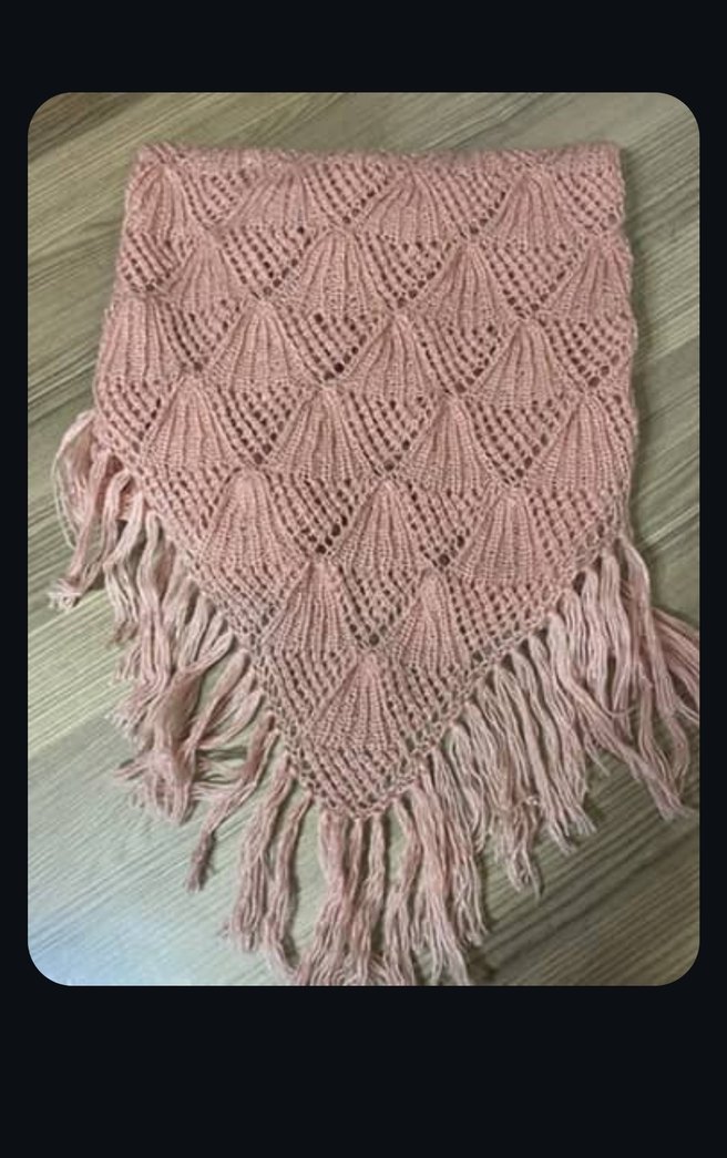 Pembe Örgü Kadın Şal - Görsel 3
