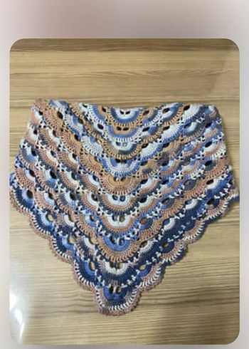 Batik desen Mavi Bohem Triko Şal - Görsel 2