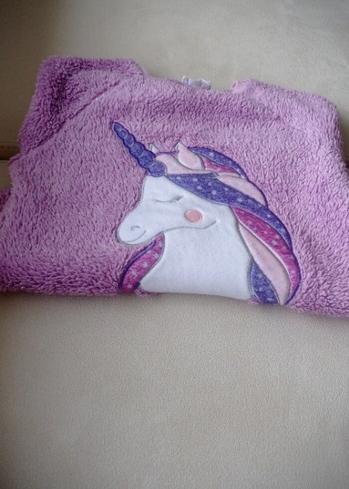 Unicorn figürlü kalın kışlık swet  - Görsel 2