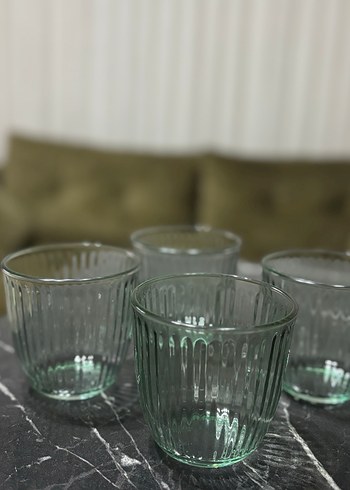 Açık Haki Renkli Cam Su Bardağı - Görsel 4