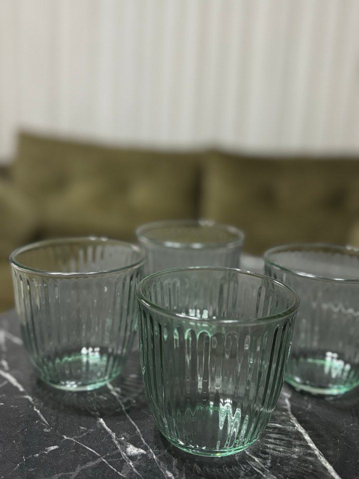 Açık Haki Renkli Cam Su Bardağı - Görsel 4