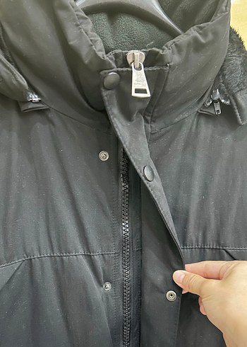 m Beden Düğmeli Siyah Erkek Midi Mont