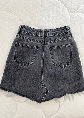 34 Beden Gri Mini Denim Şort