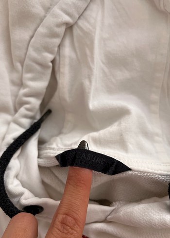 LC Waikiki Beyaz Kapüşonlu Oversize Sweatshirt