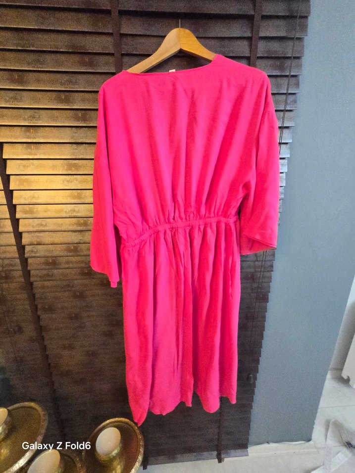 Pembe Bohem Tarz Uzun Kadın PAREO, DAGİ - Görsel 2