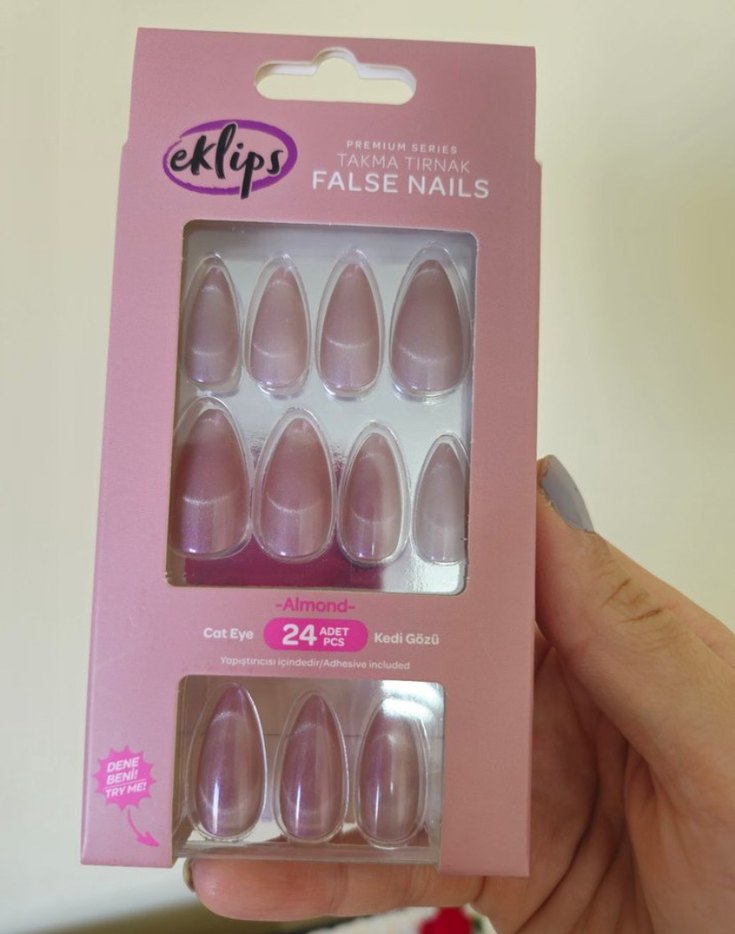 Eklips Pembe Badem Efektli 24'lü Takma Tırnak - Görsel 2