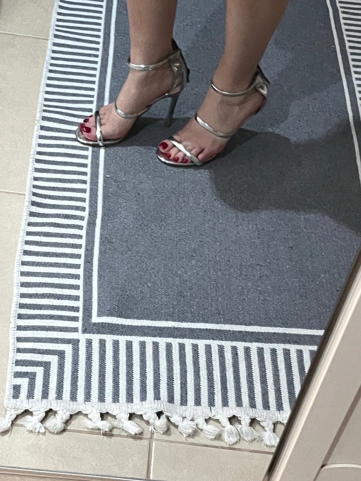Modern Gümüş İnce Topuklu Sandalet — görsel 4/6