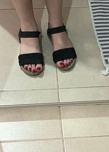 Bambi Siyah Minimal Sandalet