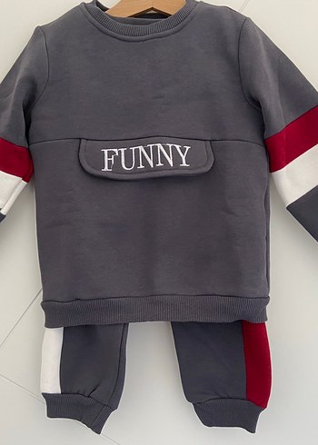 Gri Bebek Erkek Sweatshirt ve Eşofman Takımı