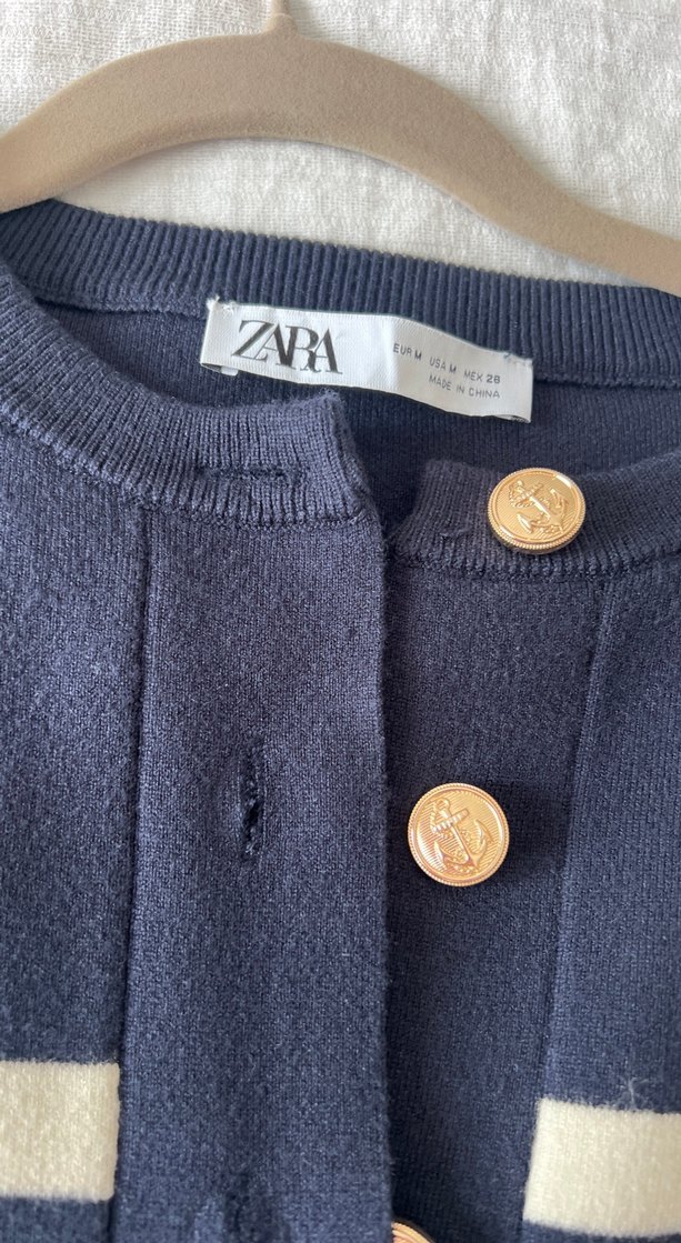 Düğmeli Çizgili Kısa Kollu Midi Elbise - Görsel 3