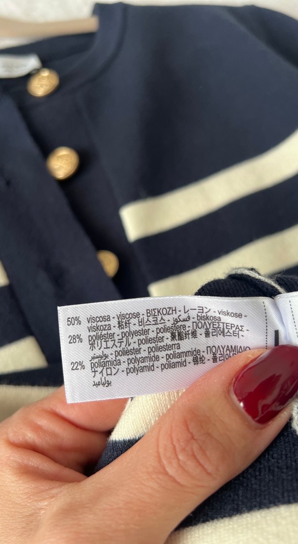 Düğmeli Çizgili Kısa Kollu Midi Elbise - Görsel 5