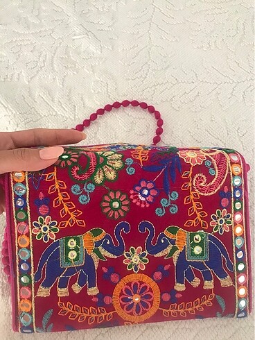  Beden pembe Renk Askılı Çanta