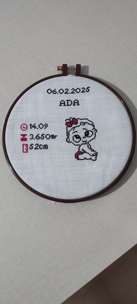 Nakışlı Bebek Önlüğü - Bej, Pastel Renk - Görsel 2