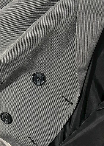 Kadın Gri Düğmeli Blazer Ceket - Görsel 4