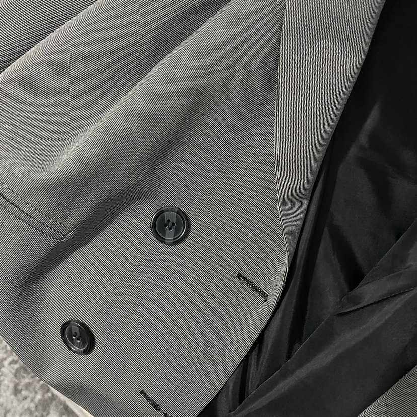 Kadın Gri Düğmeli Blazer Ceket - Görsel 4