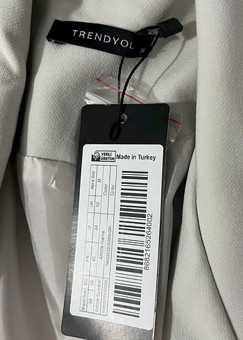 Düğmeli Beyaz Kadın Midi Blazer - Görsel 2