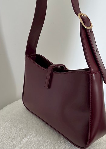 Bordo Deri Kemerli Kadın Çanta - Görsel 5