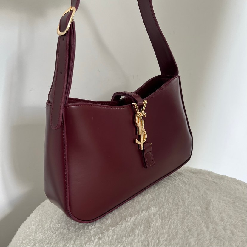 Bordo Deri Kemerli Kadın Çanta - Görsel 3