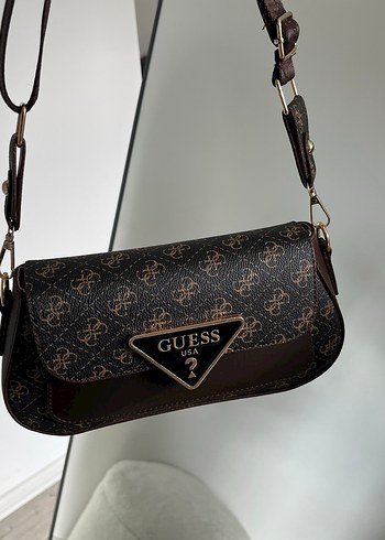 Kahverengi Baskılı Deri Kadın Çanta - Görsel 3