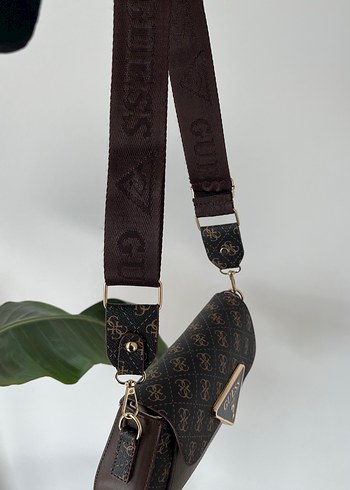 Kahverengi Baskılı Deri Kadın Çanta - Görsel 9