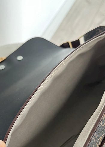 Kahverengi Baskılı Deri Kadın Çanta - Görsel 12