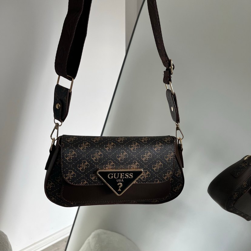 Kahverengi Baskılı Deri Kadın Çanta - Görsel 4