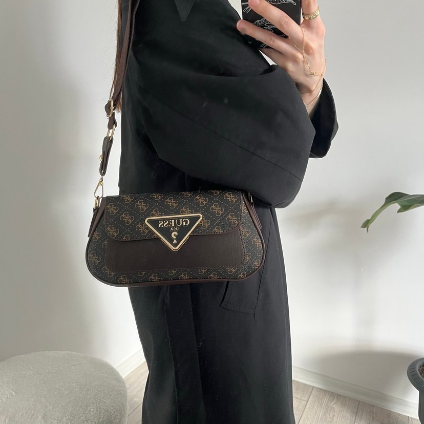 Kahverengi Baskılı Deri Kadın Çanta - Görsel 2