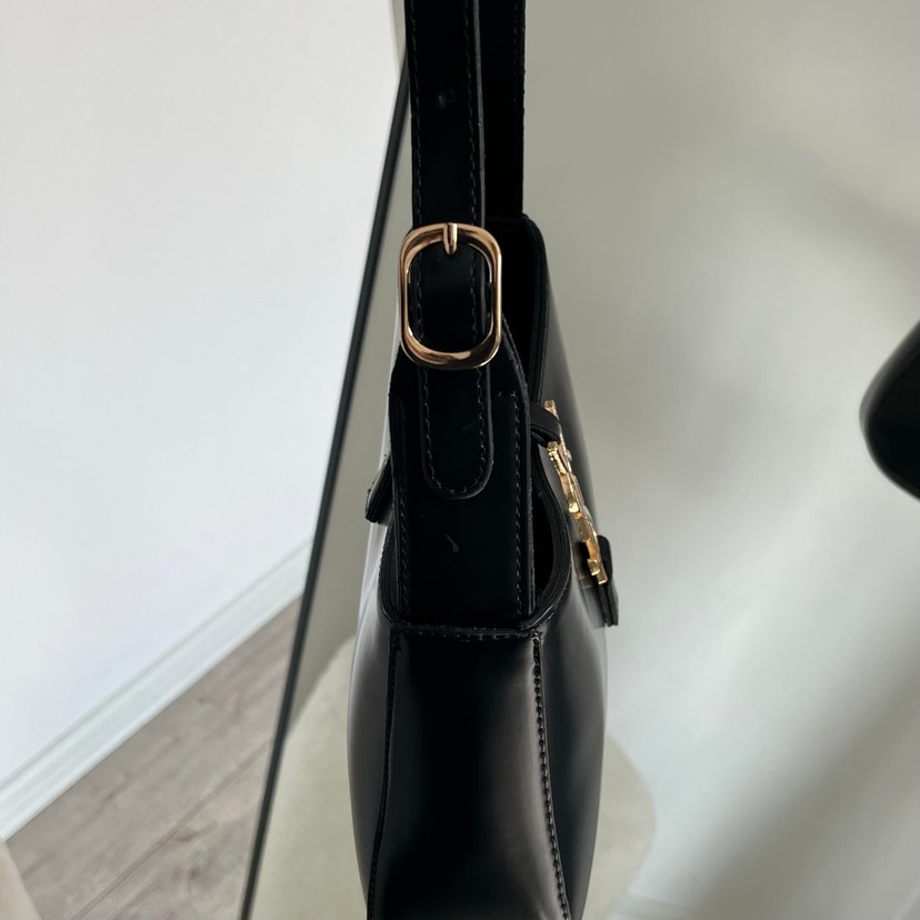 siyah Deri Kadın Omuz Çantası - Görsel 4