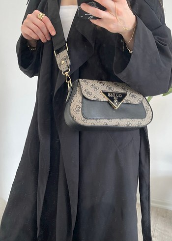 Siyah Gri Baskılı Kadın Çanta - Görsel 8