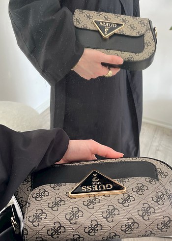 Siyah Gri Baskılı Kadın Çanta - Görsel 2