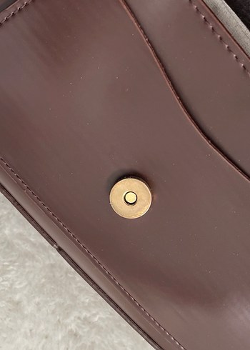 Kahverengi Deri  Omuz Çantası - Görsel 9