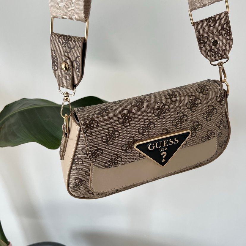 Bej Deri Baskılı  Kadın Çanta - Görsel 5