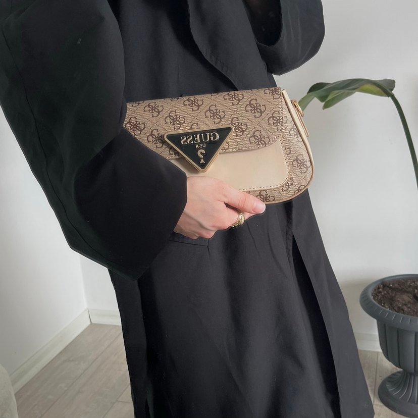 Bej Deri Baskılı  Kadın Çanta - Görsel 2