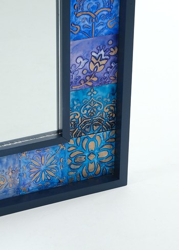 Koyu Mavi Desenli Çerçeveli Ayna - Görsel 2