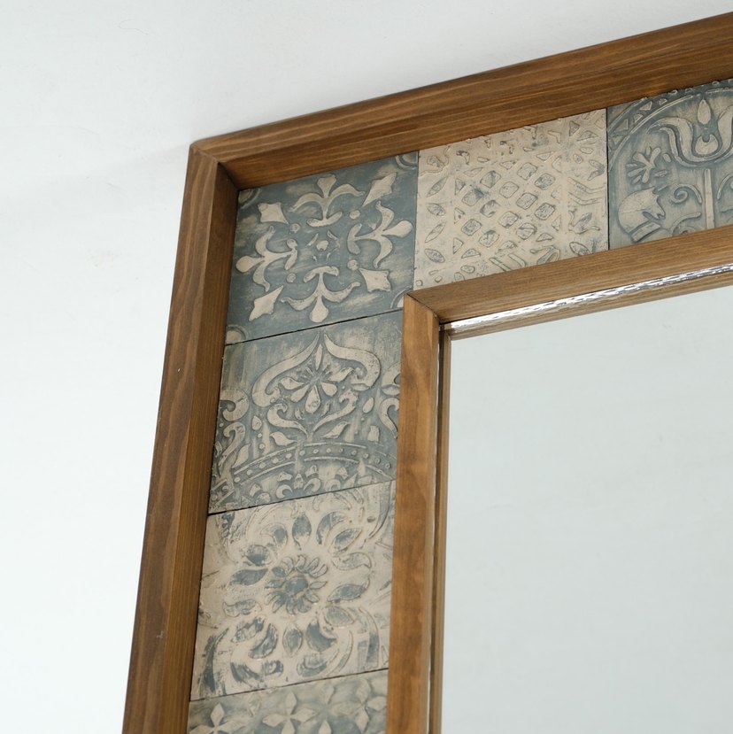 Bej ve Gri Desenli Dekoratif Ayna - Görsel 4