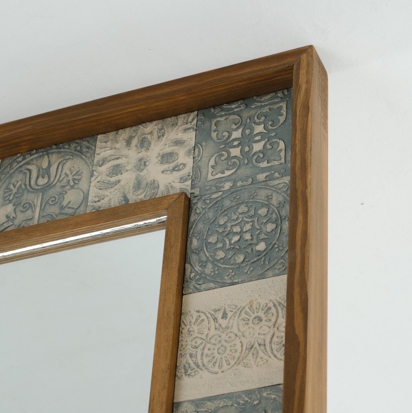 Bej ve Gri Desenli Dekoratif Ayna - Görsel 2