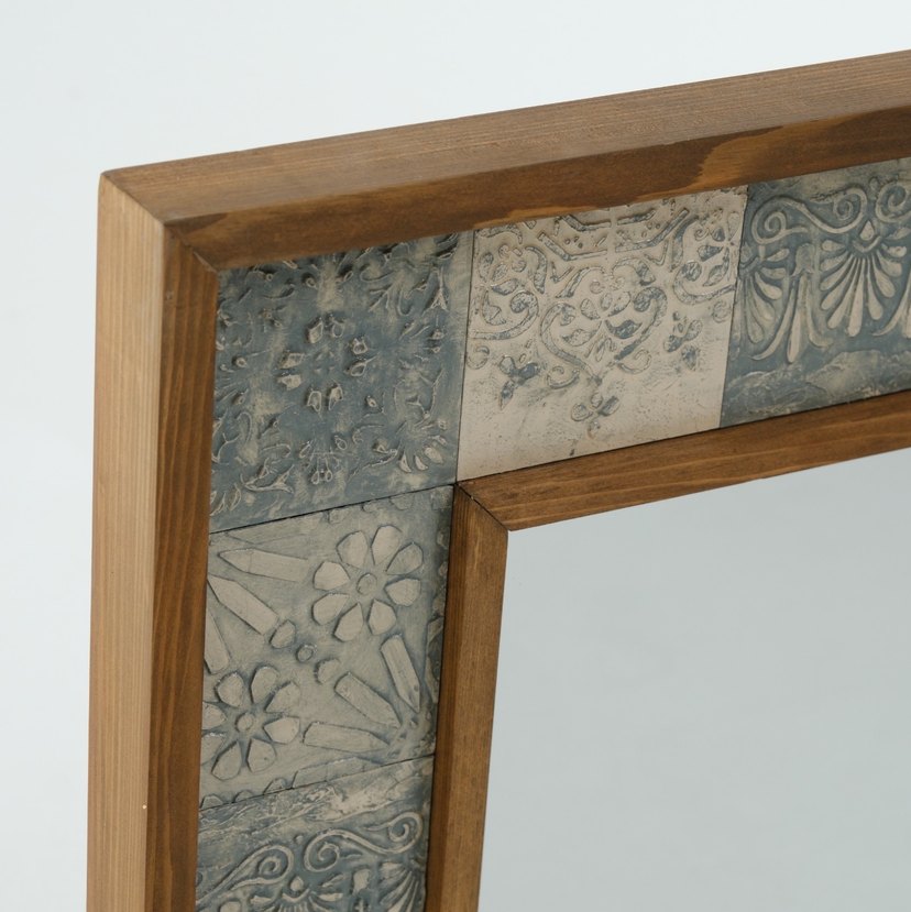 Bej ve Gri Desenli Dekoratif Ayna - Görsel 3