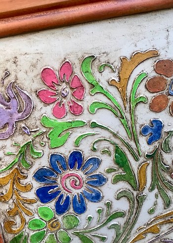 Çiçek Desenli Pastel Renkli Tablo - Görsel 2