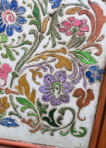 Çiçek Desenli Pastel Renkli Tablo - Görsel 3