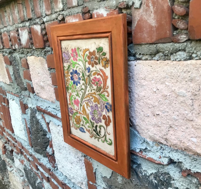 Çiçek Desenli Pastel Renkli Tablo - Görsel 4