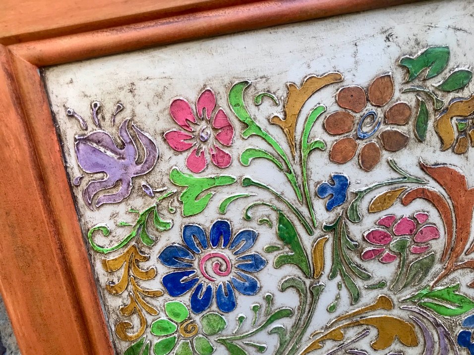 Çiçek Desenli Pastel Renkli Tablo - Görsel 2