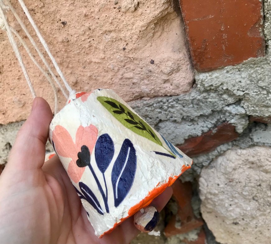 Renkli Çiçek Desenli Çan dekor - Görsel 5