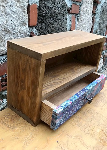 Ahşap duvar rafı - Görsel 4