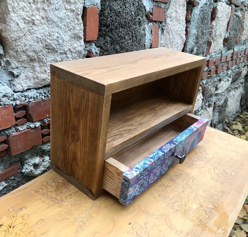 Ahşap duvar rafı - Görsel 4