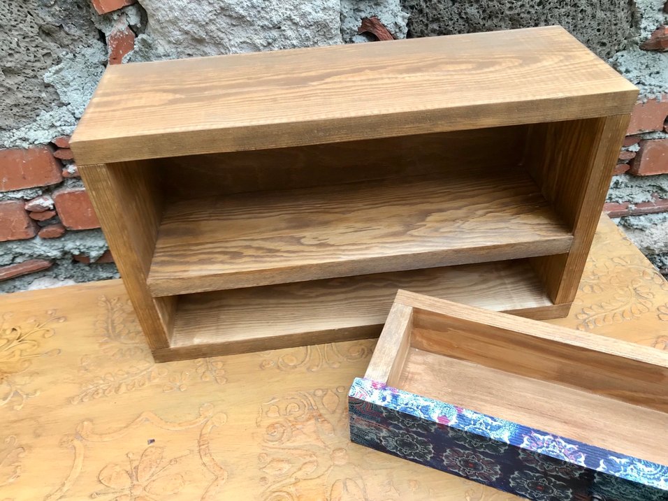 Ahşap duvar rafı - Görsel 5