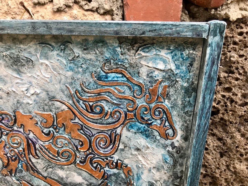 Renkli At Figürlü Üçlü Tablo Seti - Görsel 2